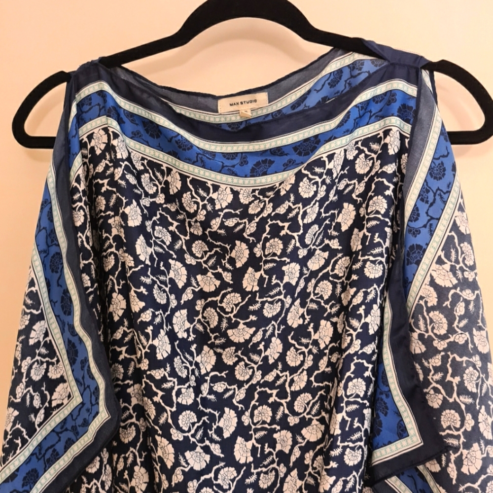 Max Studio Satin Scarf Top